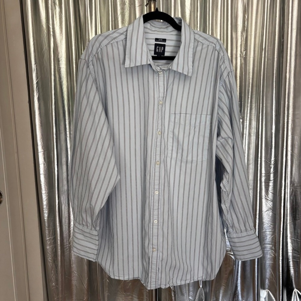 Gap Big Shirt Organic Cotton Striped Button-Down
